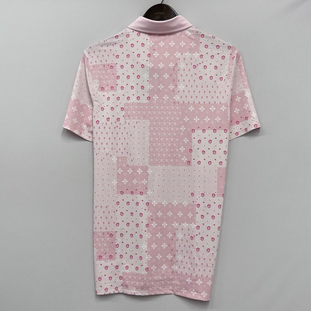 G/Fore NEW WITH TAGS Men's Size Medium Boro Patch Tech Golf S/S Polo Pink Floral - Picture 6 of 9
